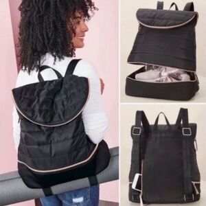 Stella & Dot Crush It black quilted gym bag backpack